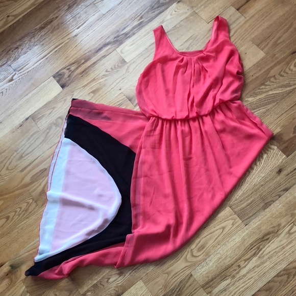 Sweet Storm Dresses & Skirts - Coral maxi dress with navy and white design.